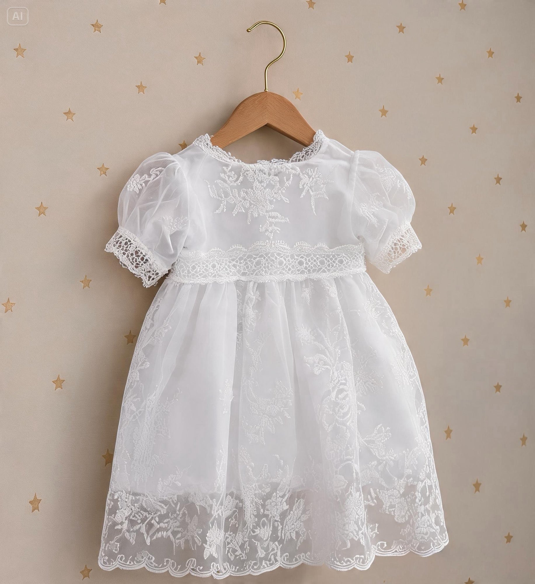 Vestido Bautizo Imperial - TIFANNY con Gorro