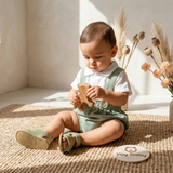 Set de Short con tirantes y Romper DIAPER COVER VERDE
