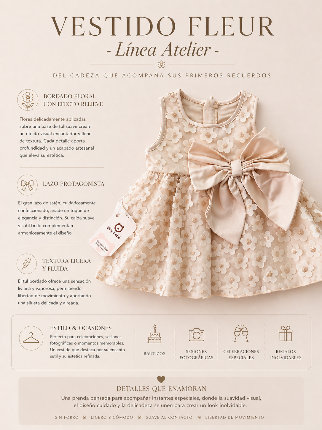 Vestido FLEUR - Línea Atelier