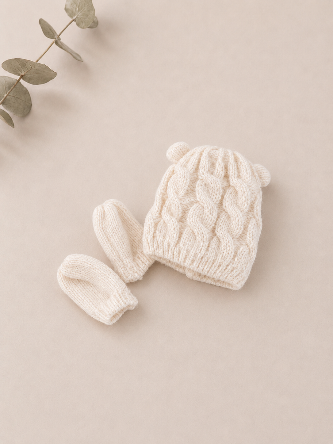 Kit Gorro y Manoplas tejidas