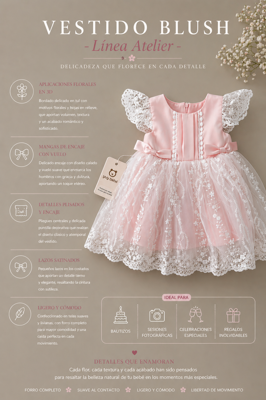 Vestido BLUSH - Línea Atelier