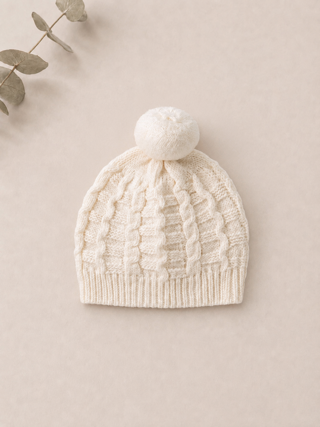 Gorro Pompon Marfil