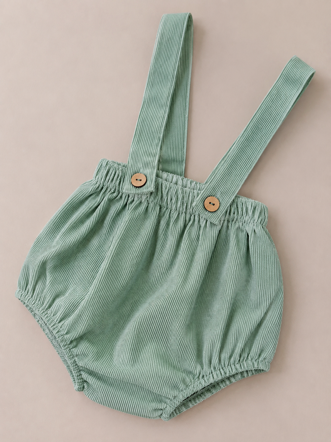 Set de Short con tirantes y Romper DIAPER COVER VERDE