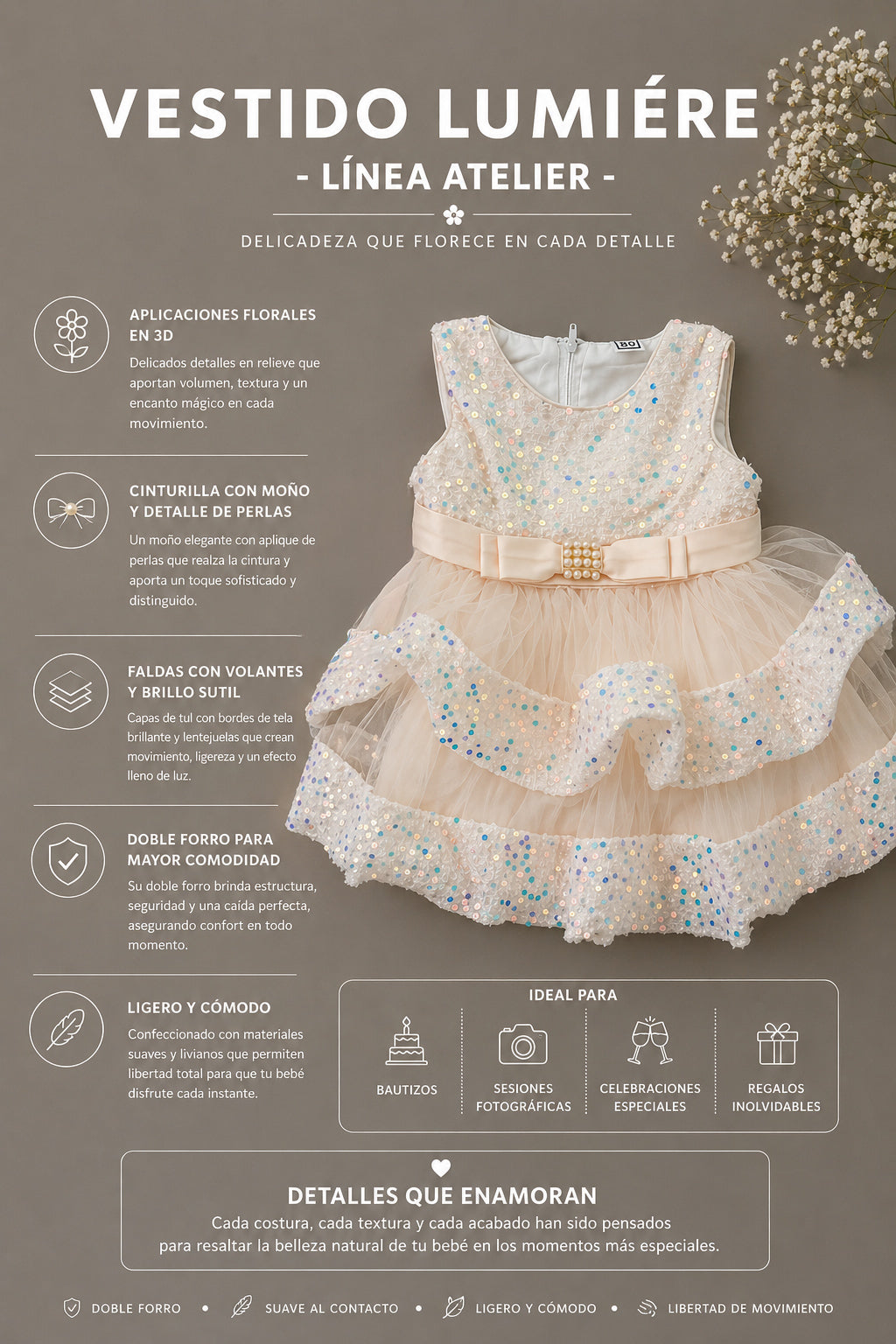 Vestido LUMIÉRE - Línea Atelier