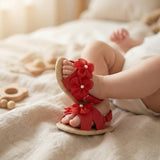 Sandalias de Flor Rojas