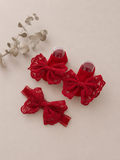 kit Diadema + Media Valeta en encaje rojo
