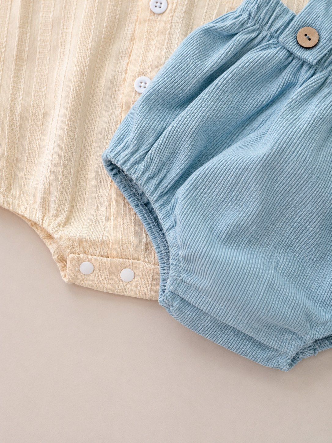 Set de Short con tirantes y Romper DIAPER COVER AZUL