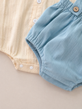 Set de Short con tirantes y Romper DIAPER COVER AZUL