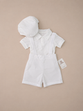 Set de Short con Tirantes y Romper BLANCO con Boina