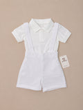Set de Short con Tirantes y Romper BLANCO con Boina