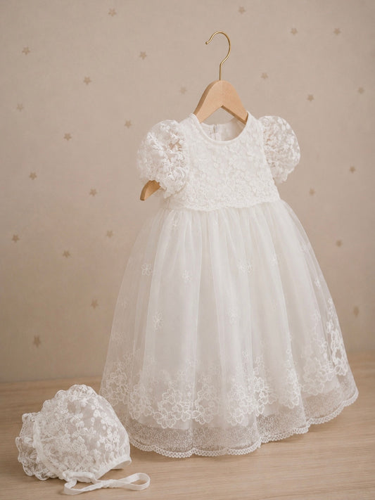Vestido Bautizo Imperial - GASTBY con Gorro
