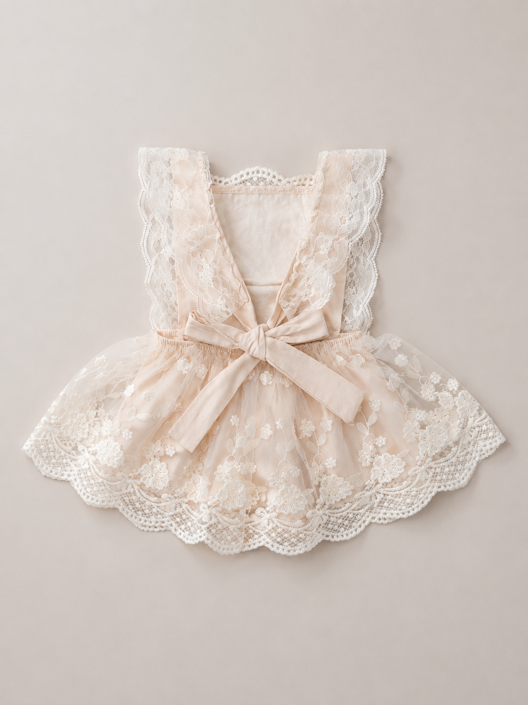 Valencianne Romper Beige