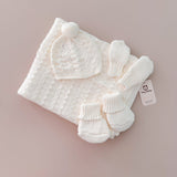 Cobija Tejida para Bebé Marfil