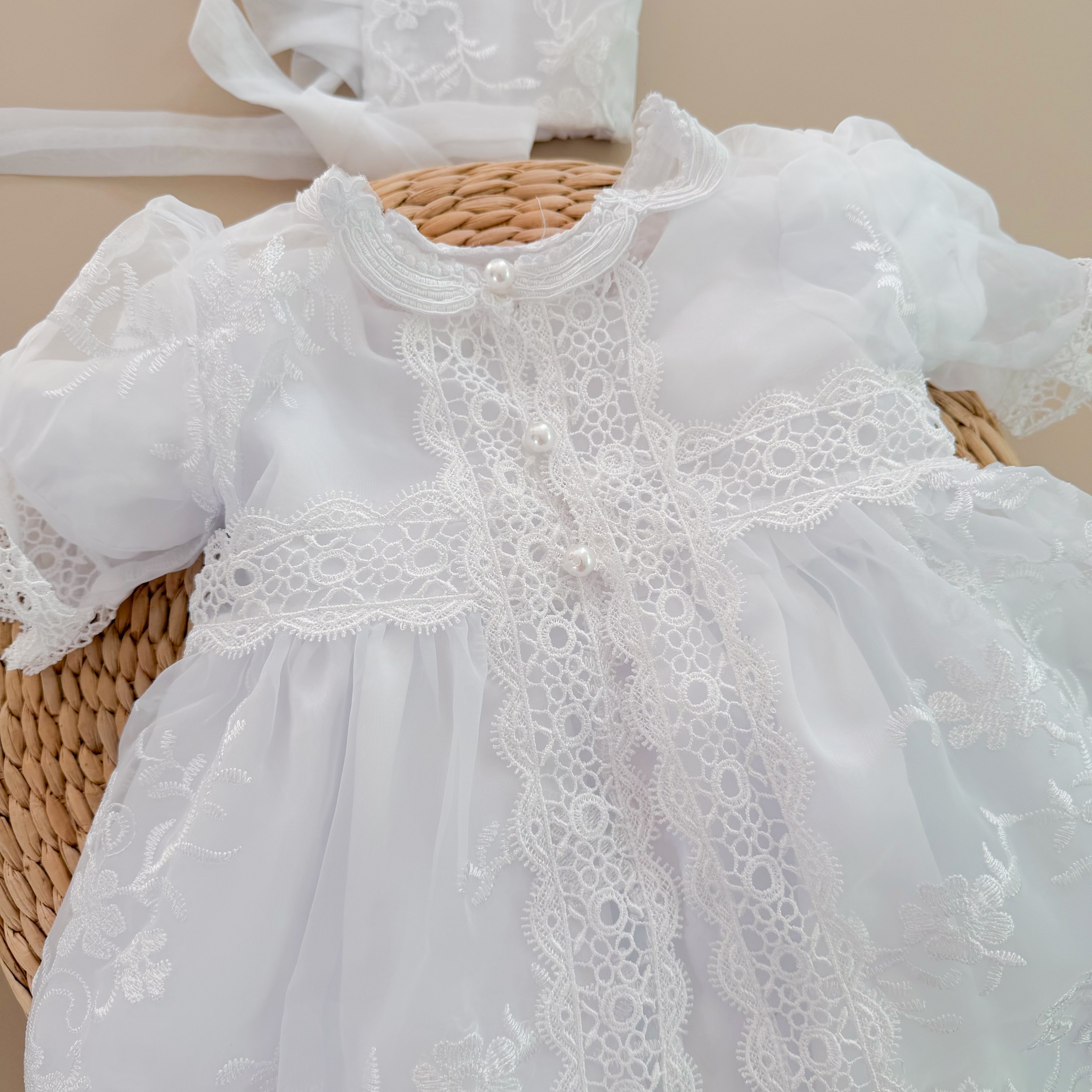Vestido Bautizo Imperial - TIFANNY con Gorro
