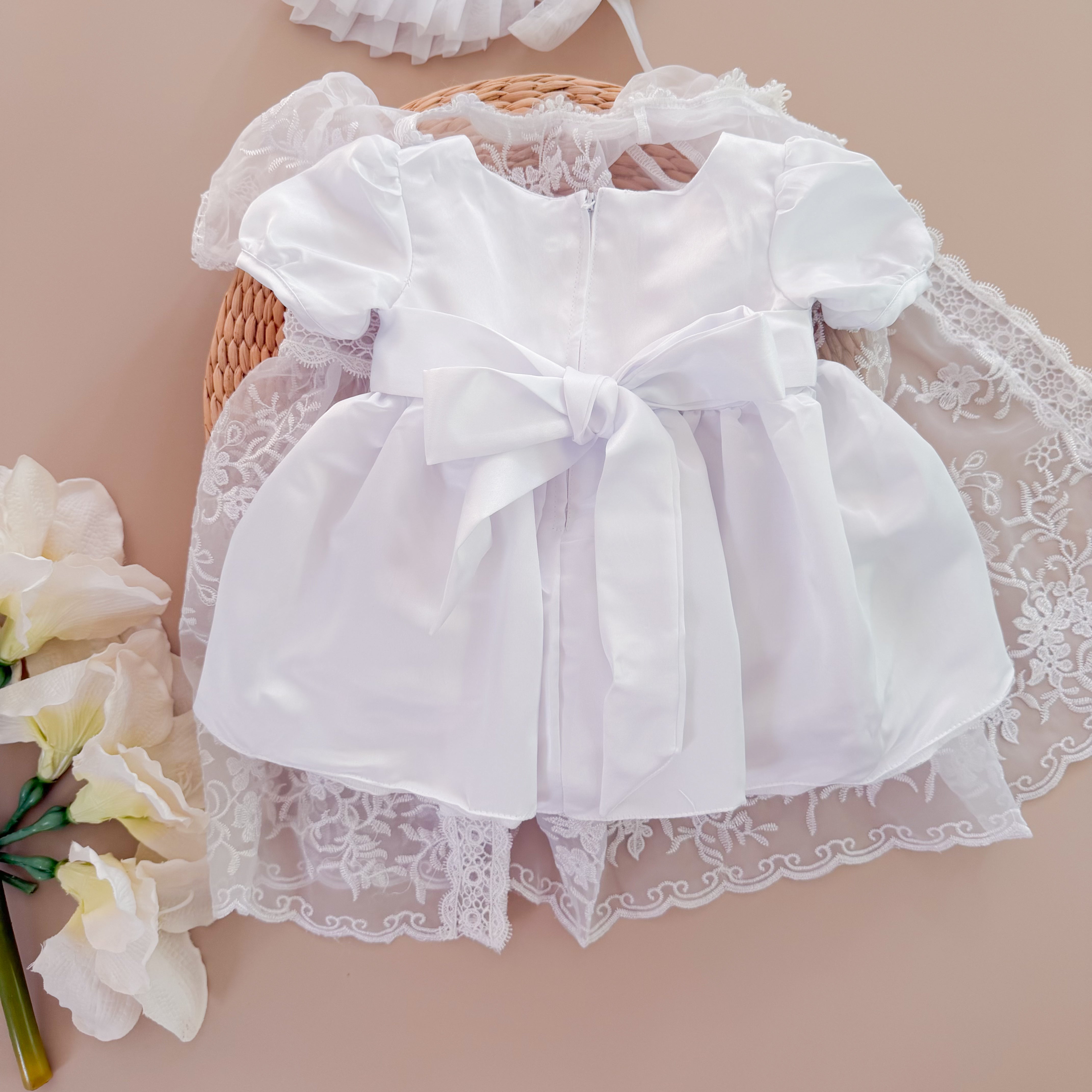 Vestido Bautizo Imperial - TIFANNY con Gorro