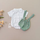 Set de Short con tirantes y Romper DIAPER COVER VERDE