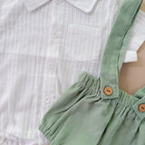 Set de Short con tirantes y Romper DIAPER COVER VERDE