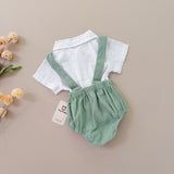 Set de Short con tirantes y Romper DIAPER COVER VERDE