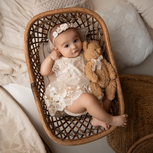 Valencianne Romper Beige