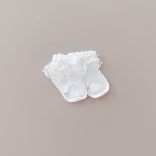 Medias Españolas Encaje Blanco