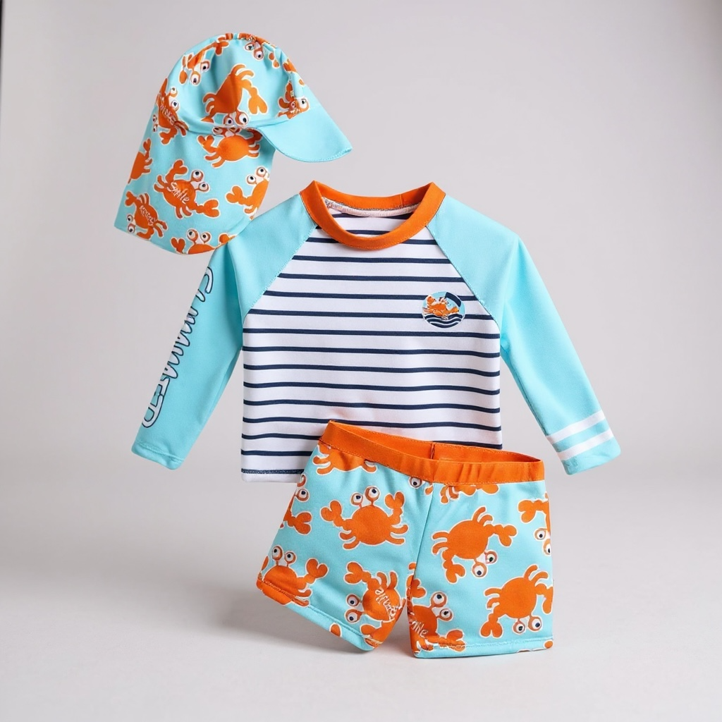 Traje de baño Cangrejo con gorro