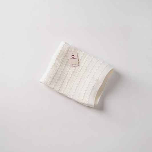 Cobija Tejida para Bebé Marfil