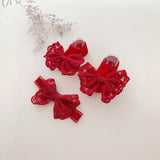 kit Diadema + Media Valeta en encaje rojo