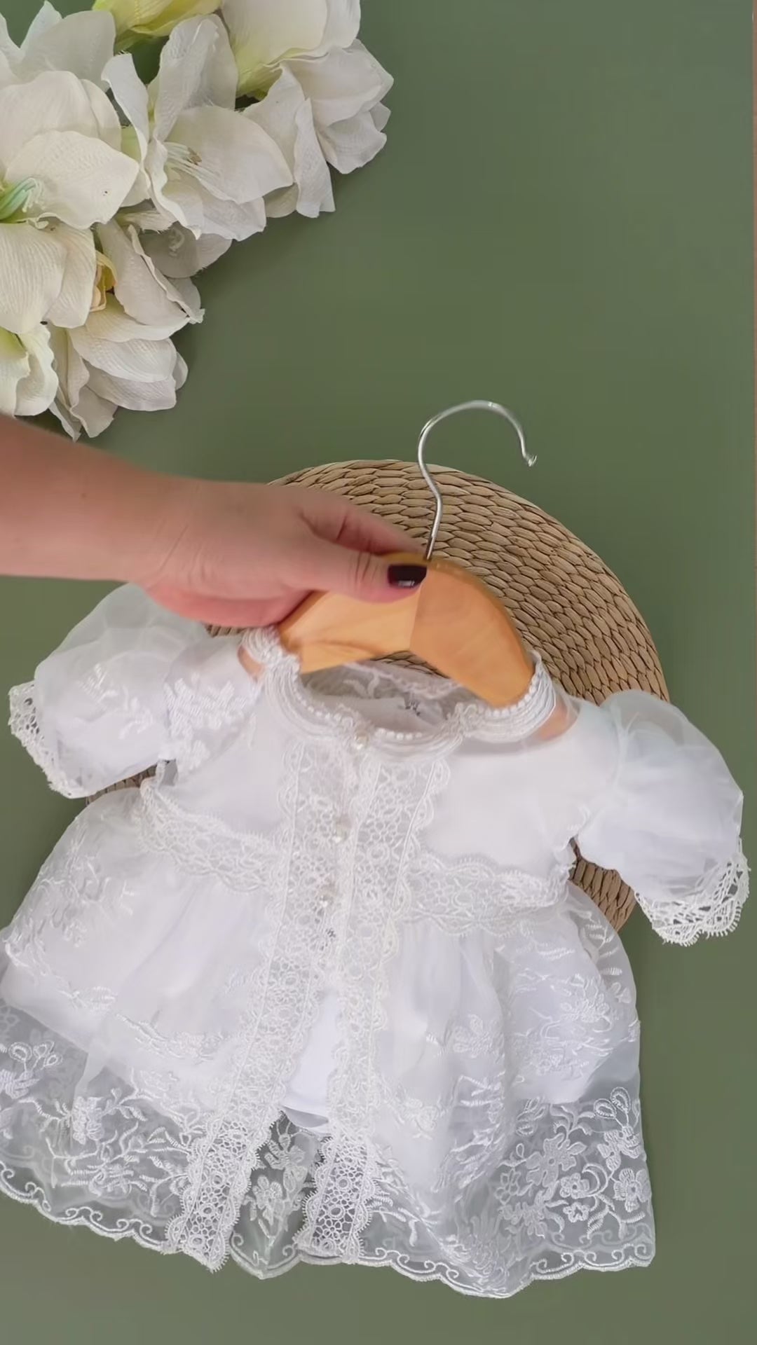 Vestido Bautizo Imperial - TIFANNY con Gorro
