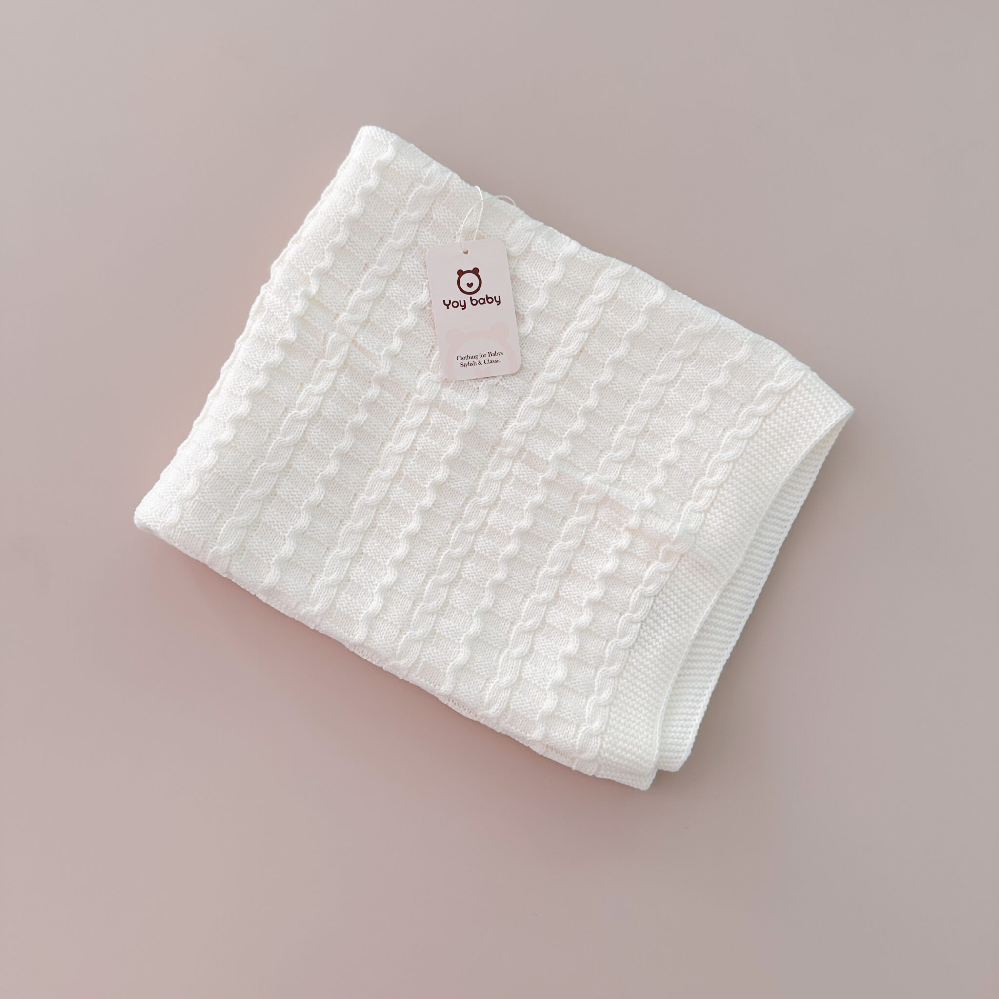 Cobija Tejida para Bebé Marfil